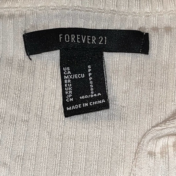 FOREVER 21 Ribbed Knit Long Sleeve Collared Crop Top Sweater | Size Small - Picture 4 of 5